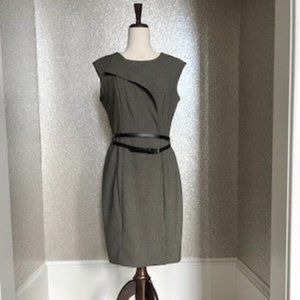 Calvin Klein no sleeve, brown with black double belt, size 6.